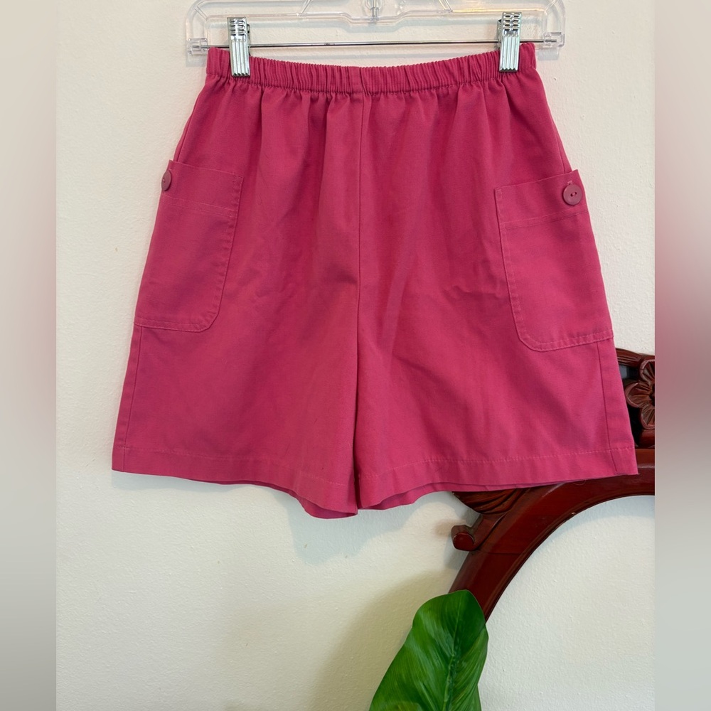 Women’s Vintage Jantzen Fuchsia Elastic High-Waist Pocket Shorts
